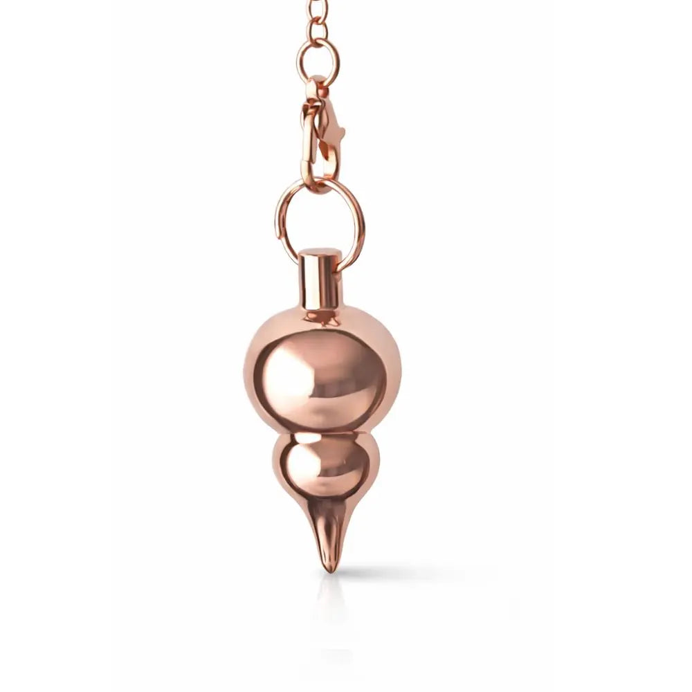 Pendule double sphère en métal cuivré pour divination intuitive douce