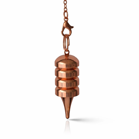 Pendule émetteur métal finition cuivrée avec spirales gravées pour radiesthésie technique