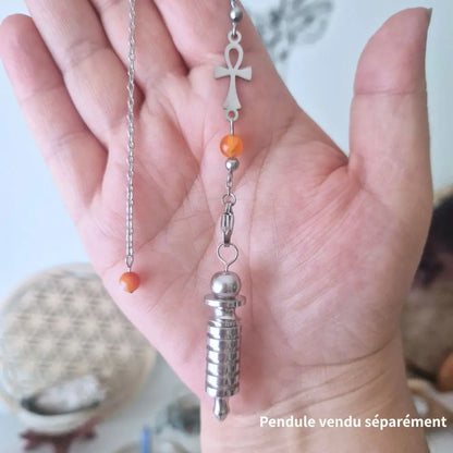 Chaîne de pendule croix Ankh sur pendule en métal