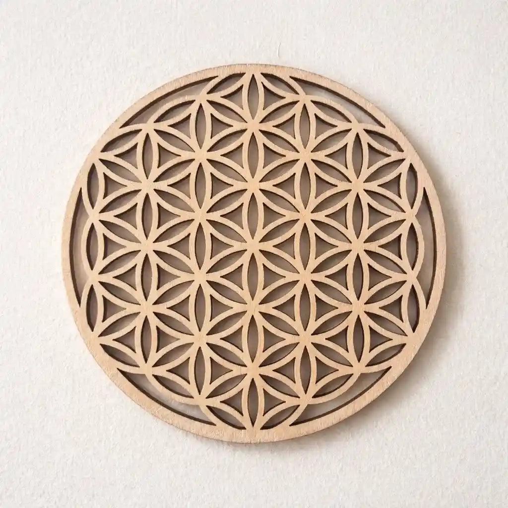 Fleur de vie en bois, taille 10 - 15 - 20 - 30 cm, pour purifier et recharger vos pendules