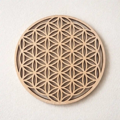 Fleur de vie en bois, taille 10 - 15 - 20 - 30 cm, pour purifier et recharger vos pendules