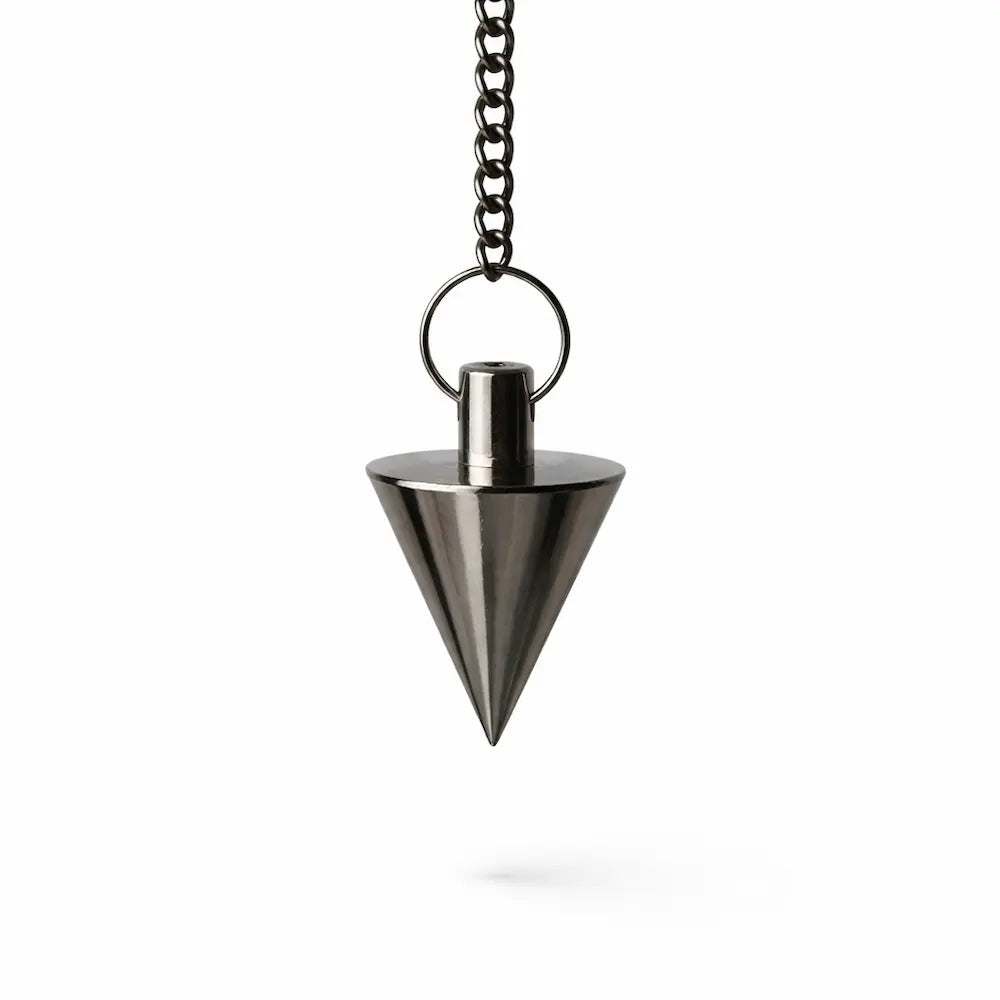 Mini pendule conique en métal argenté ultra-léger 6g pour radiesthésie- Facile à emporter