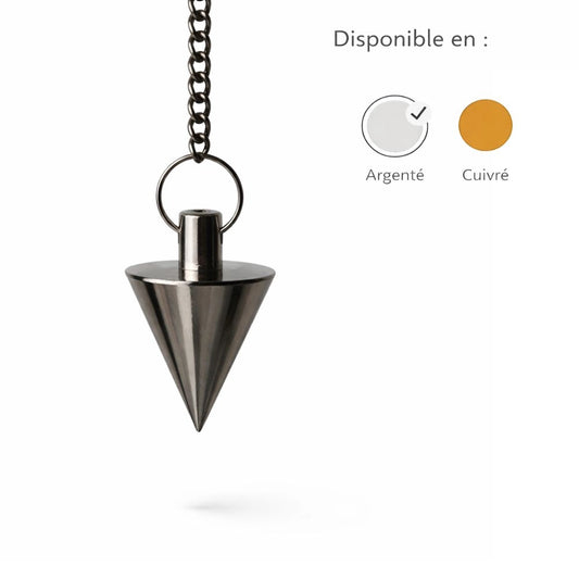 Mini pendule conique en métal  argenté ou cuivré 