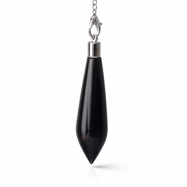 Pendule Arcanis en obsidienne œil céleste avec reflets subtils pour divination fluide
