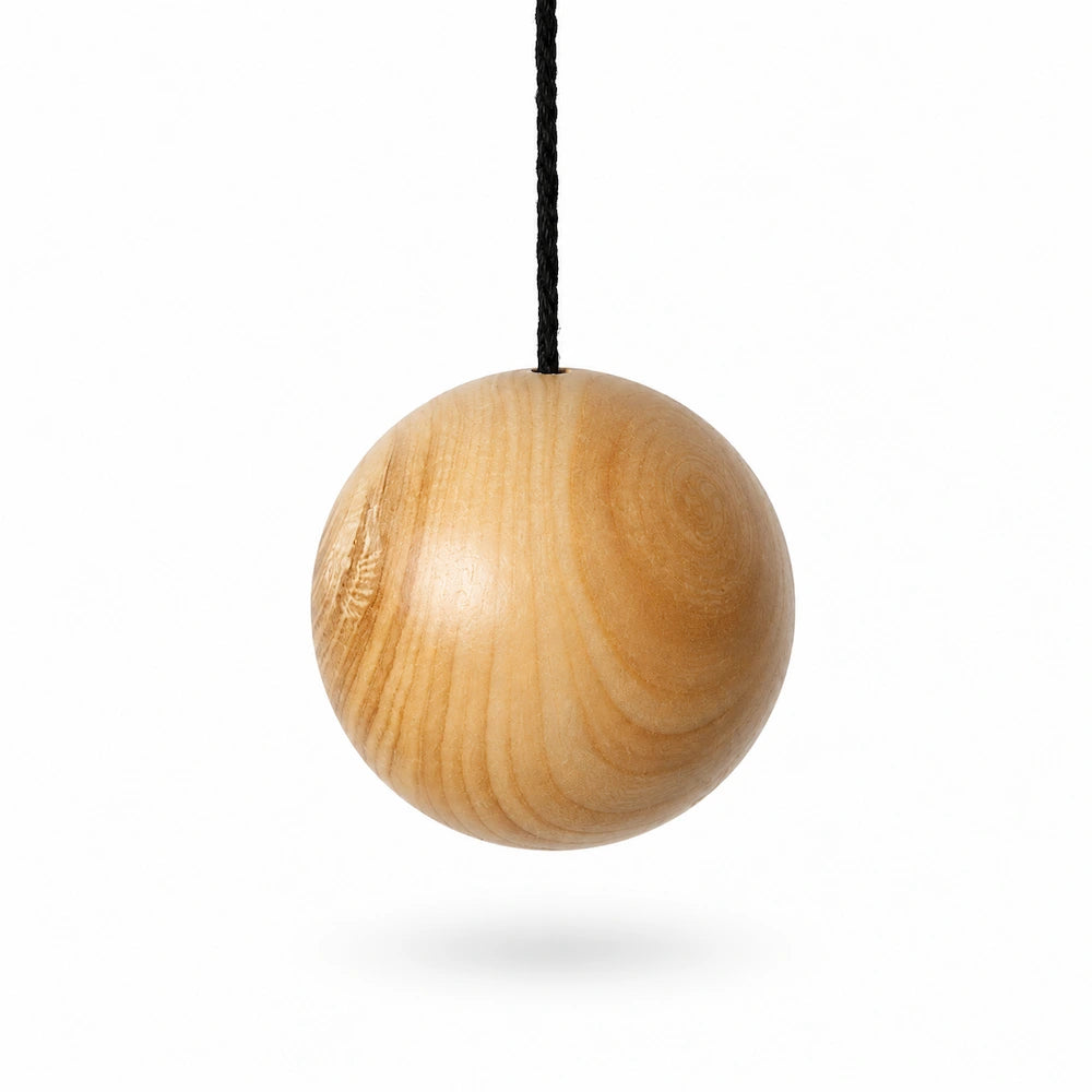 Pendule boule en bois de buis naturel pour radiesthésie