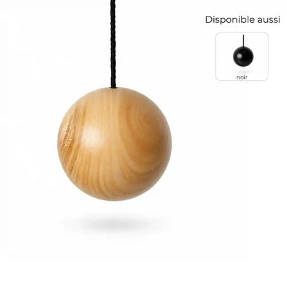 Pendule boule en bois de buis naturel pour radiesthésie