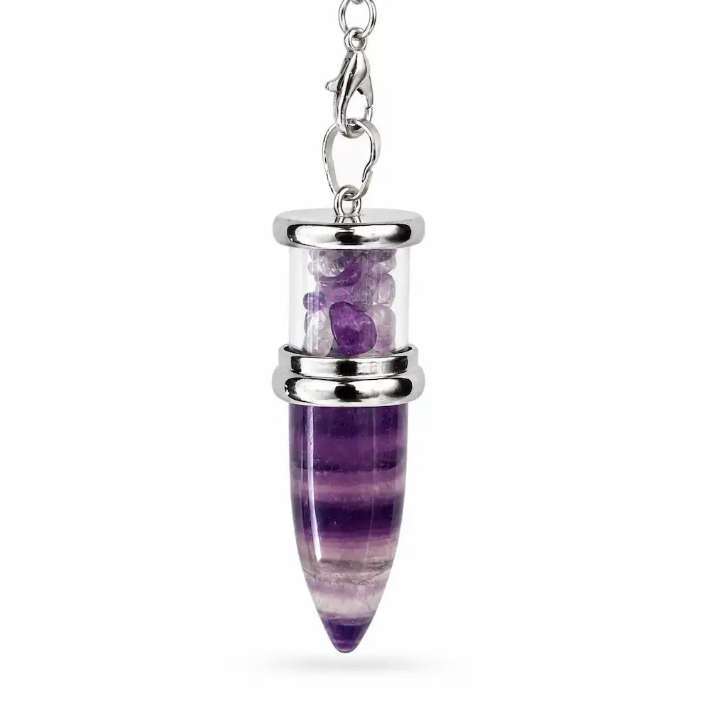 Pendule conique en fluorite naturelle pour la radiesthésie