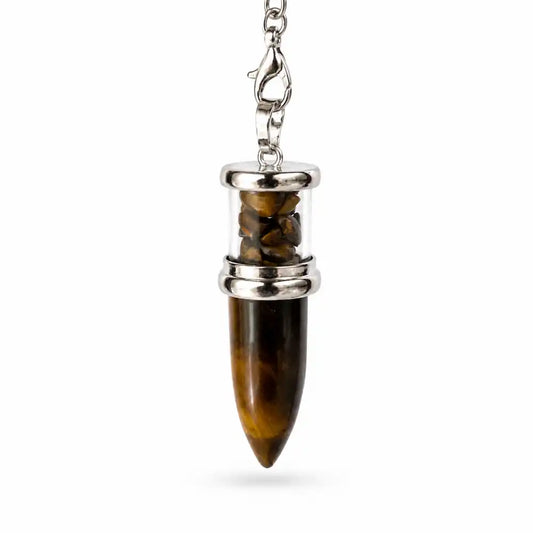 Pendule conique en œil de tigre naturel