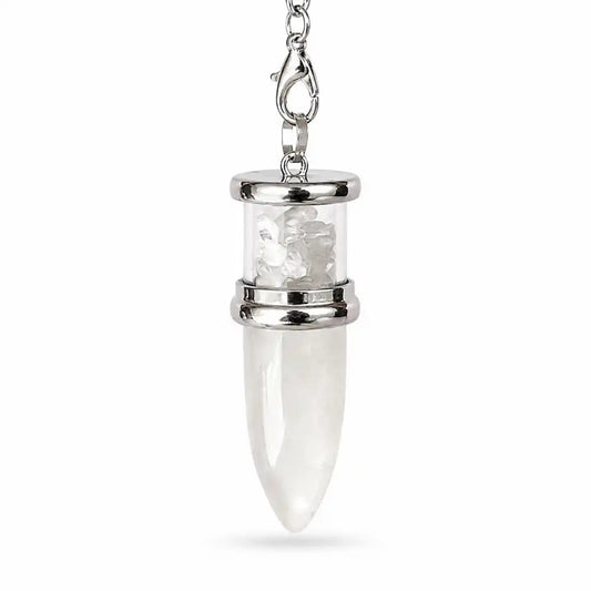 Pendule conique en fluorite naturelle pour la radiesthésie