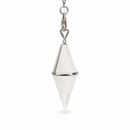 Pendule double pointe en quartz blanc