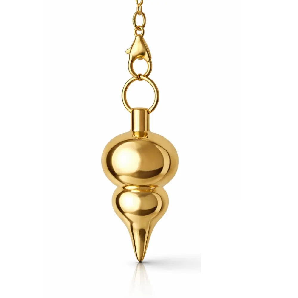 Pendule double sphère en métal doré  pour divination intuitive douce