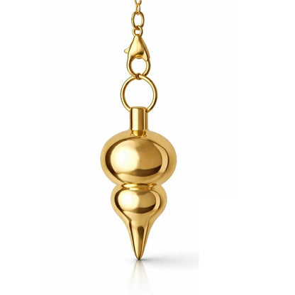 Pendule double sphère en métal doré  pour divination intuitive douce