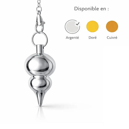 Pendule double sphère en métal 
argenté/doré/cuivré pour divination intuitive douce