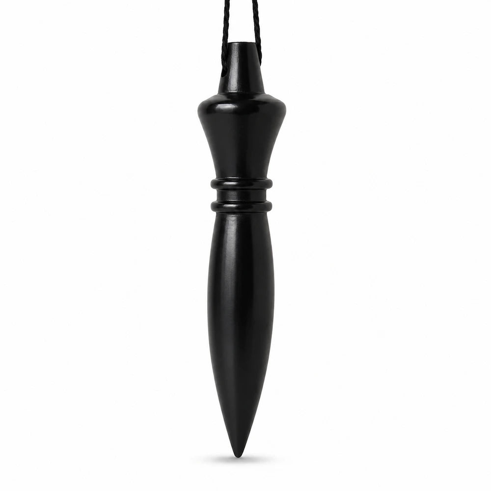 Pendule égyptien en bois de buis noir pour radiesthésie