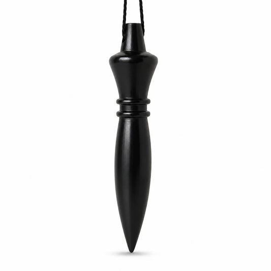 Pendule égyptien en bois de buis noir pour radiesthésie