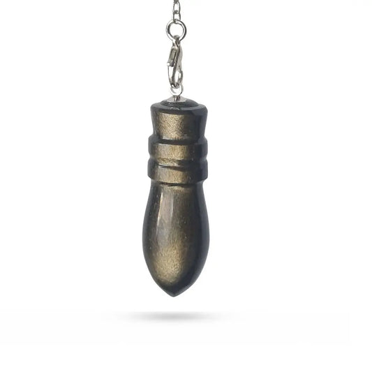 Pendule égyptien en obsidienne dorée du Mexique