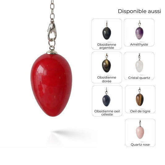 Pendule en forme d'oeuf pierre naturelle au choix
