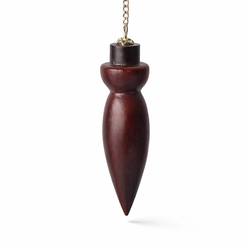 Pendule goutte en bois de rose naturel 10g avec chaîne pour divination intuitive