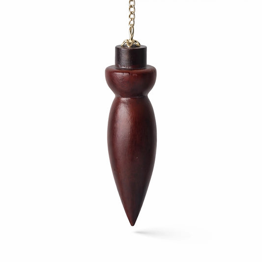 Pendule goutte en bois de rose naturel 10g avec chaîne pour divination intuitive