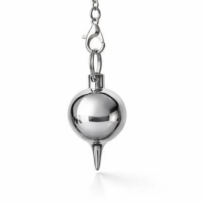 Pendule goutte en métal argenté avec chaîne pour radiesthésie et divination polyvalente