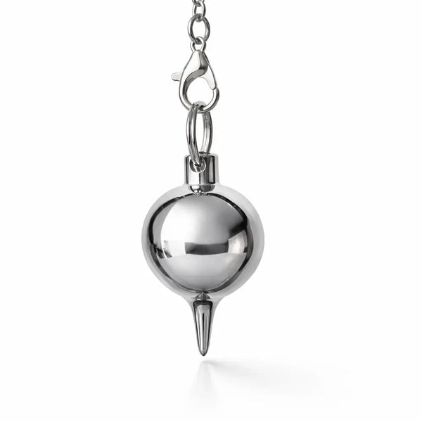 Pendule goutte en métal argenté avec chaîne pour radiesthésie et divination polyvalente