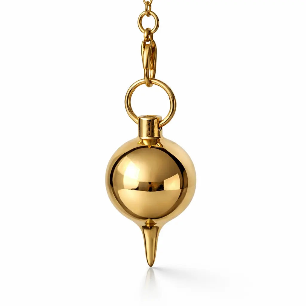 Pendule goutte en métal doré avec chaîne pour radiesthésie et divination polyvalente