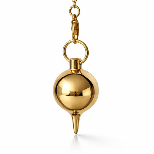 Pendule goutte en métal doré avec chaîne pour radiesthésie et divination polyvalente