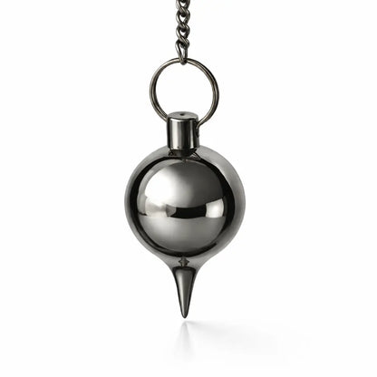 Pendule goutte en métal noir avec chaîne pour radiesthésie et divination polyvalente