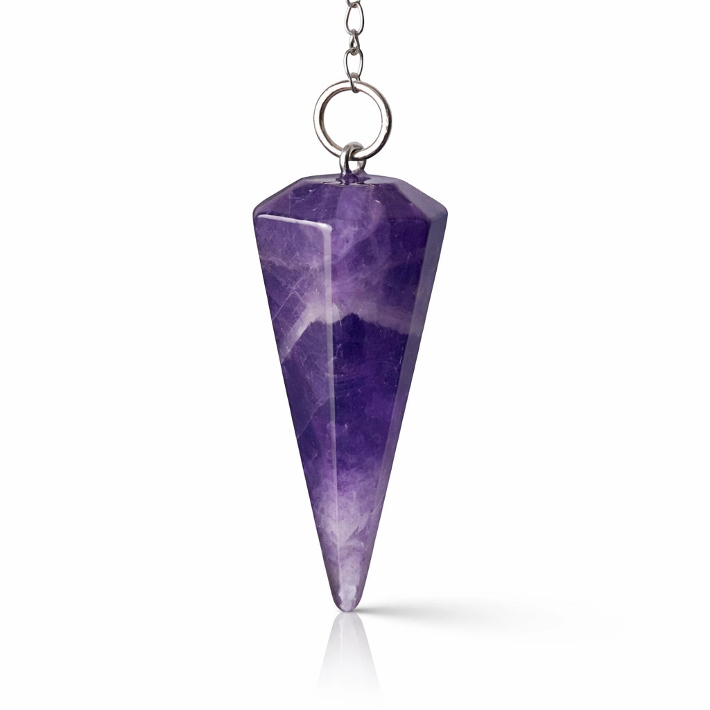 pendule hexagonal en pierre naturelle améthyste violette 