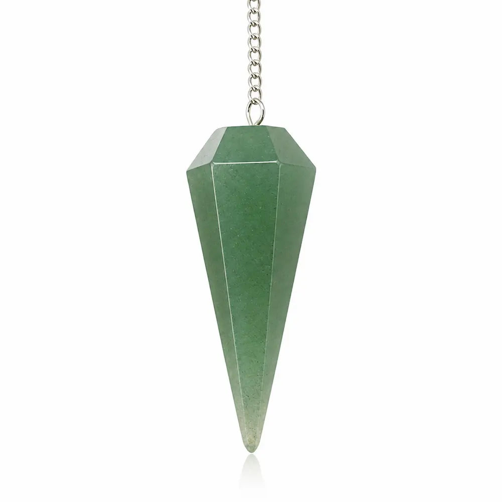 pendule hexagonal en aventurine verte pierre naturelle