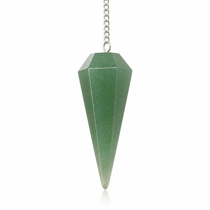 pendule hexagonal en aventurine verte pierre naturelle