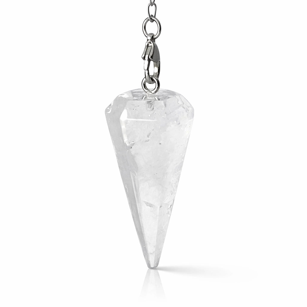 pendule hexagonal en cristal de roche pierre naturelle
