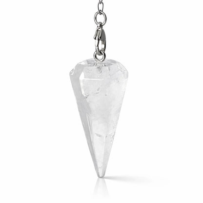 pendule hexagonal en cristal de roche pierre naturelle