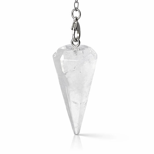 pendule hexagonal en cristal de roche pierre naturelle