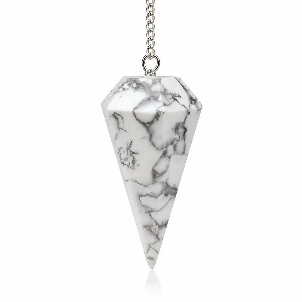 pendule hexagonal en howlite pierre naturelle