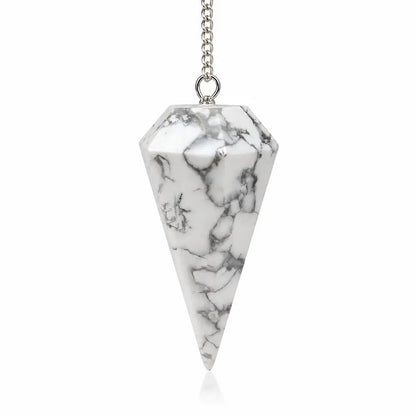 pendule hexagonal en howlite pierre naturelle
