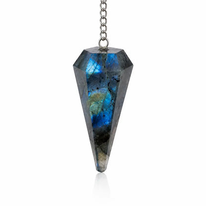 pendule hexagonal en labradorite pierre naturelle