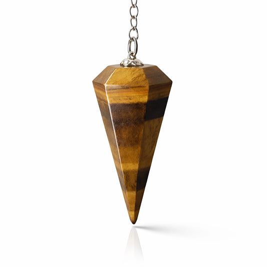 pendule hexagonal en oeil de tigre , pierre naturelle