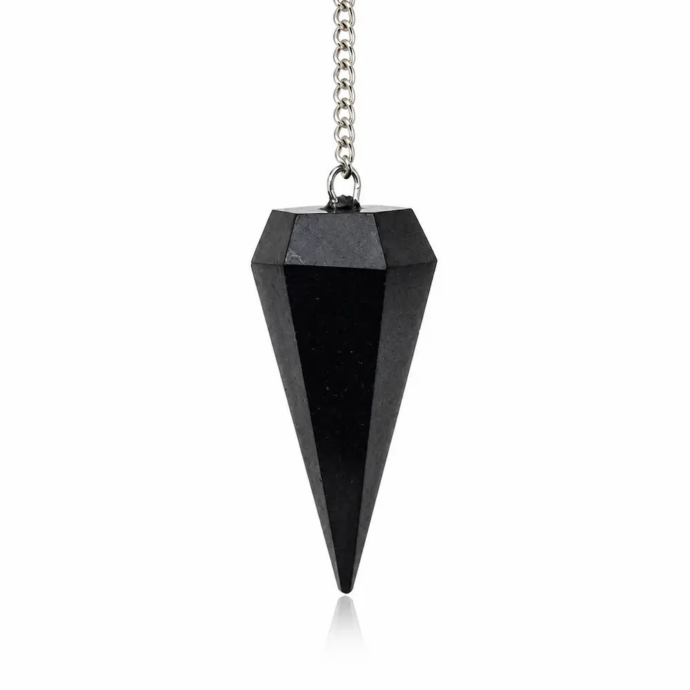 pendule hexagonal en shungite pierre naturelle