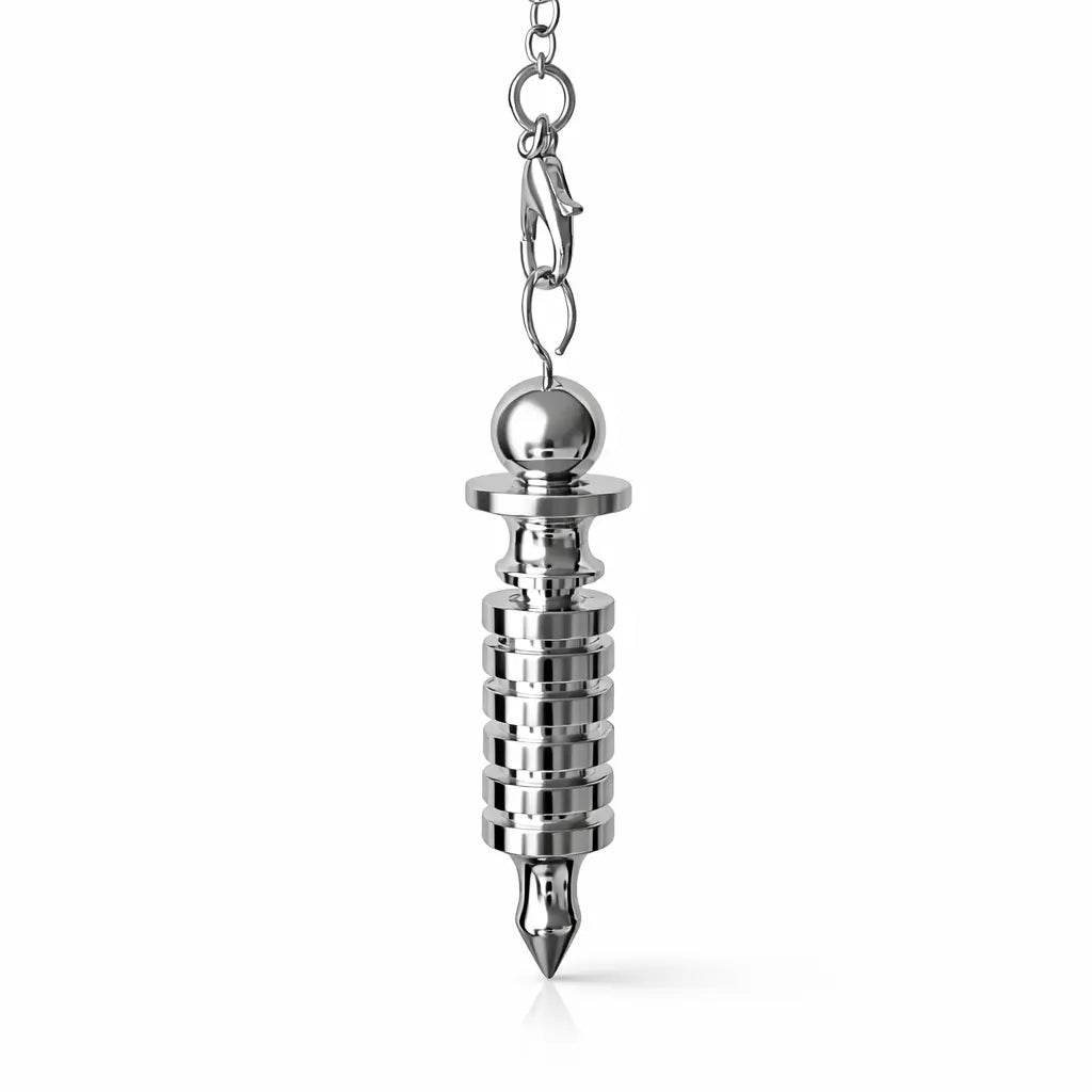 Pendule Isis en métal argenté symbolique déesse égyptienne pour divination intuitive