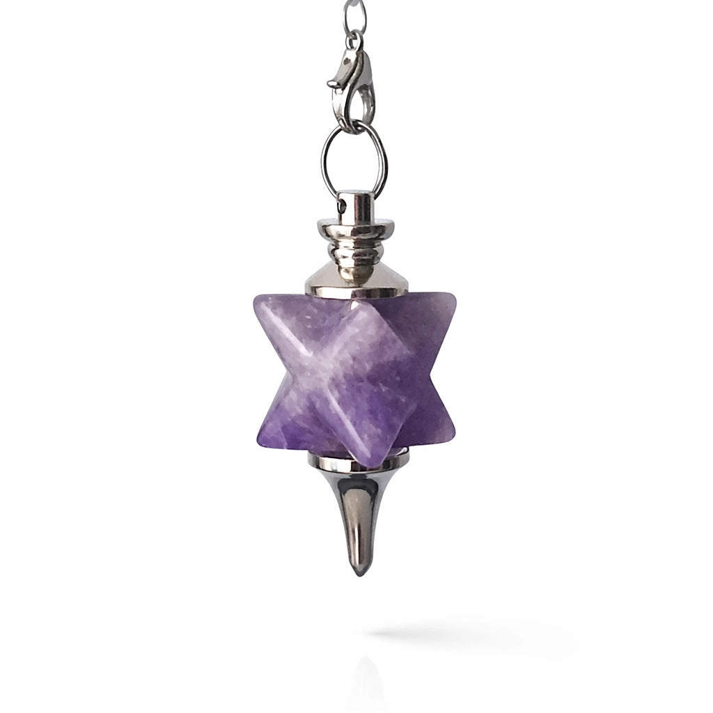 Pendentif merkaba en améthyste