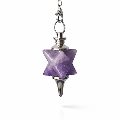 Pendentif merkaba en améthyste
