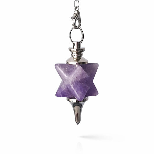 Pendentif merkaba en améthyste