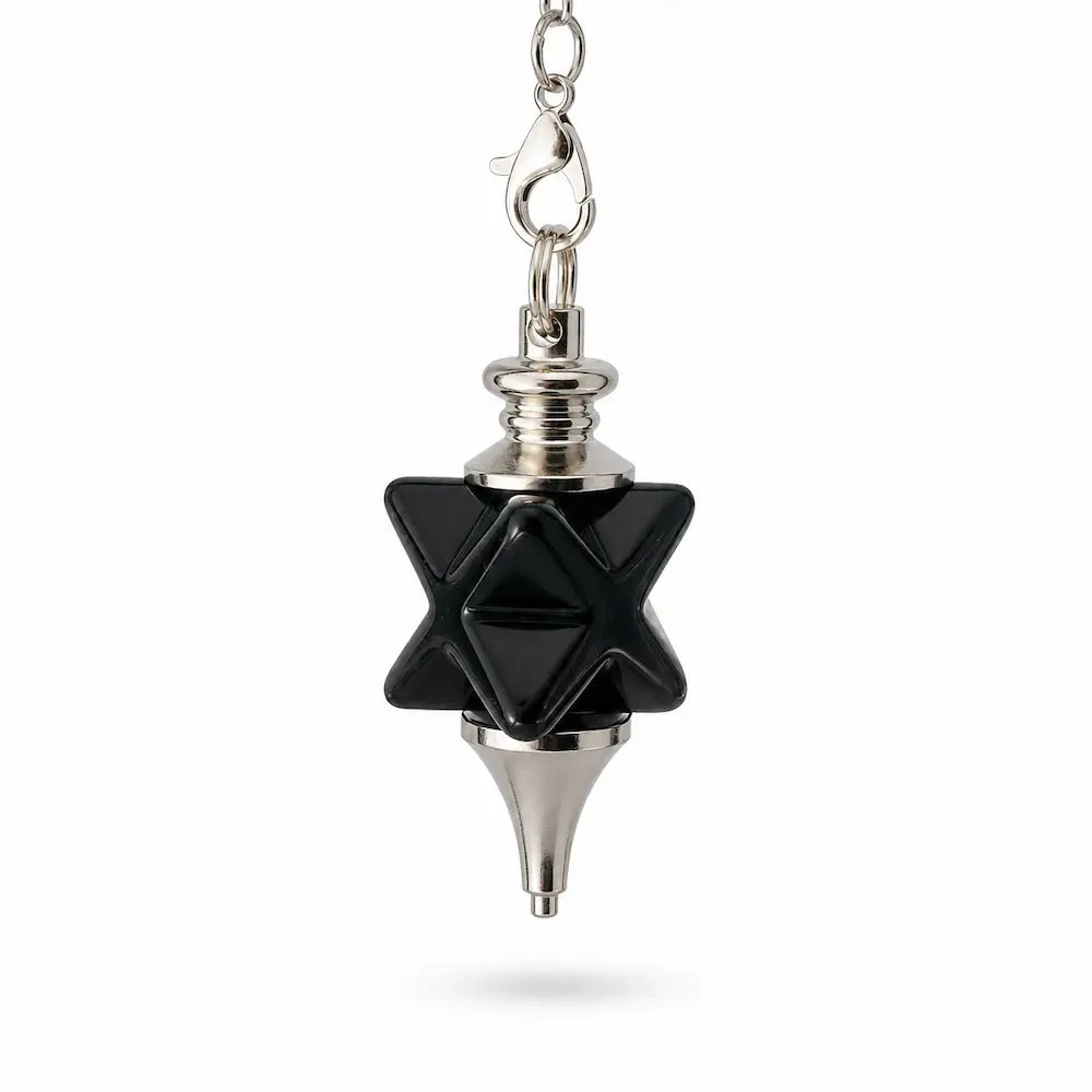Pendule Merkaba en obsidienne noire