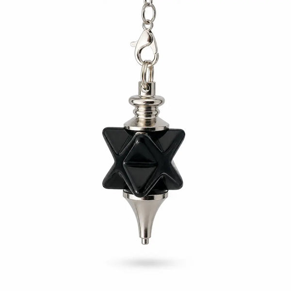 Pendule Merkaba en obsidienne noire
