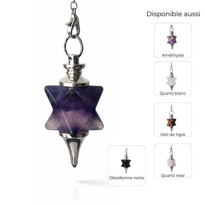 Pendentif merkaba en pierre naturelle - au choix