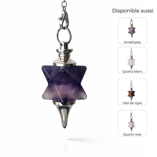 Pendentif merkaba en pierre naturelle - au choix