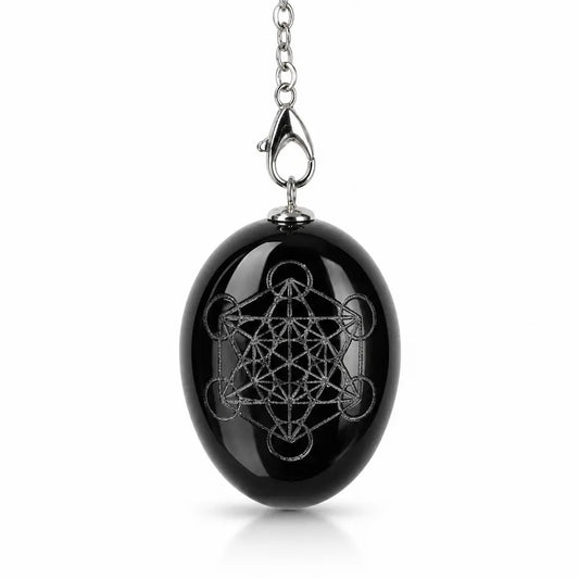 Pendule Métatron en obsidienne noire