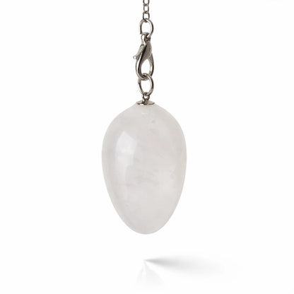 Pendule forme œuf en cristal de quartz transparent pour divination polyvalente