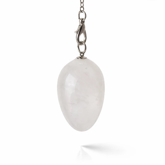 Pendule forme œuf en cristal de quartz transparent pour divination polyvalente